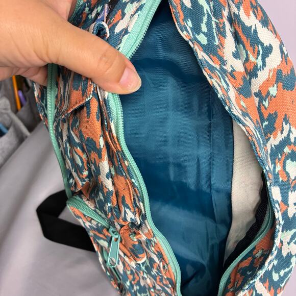 Kavu NWOT Sling Backpack Rope Padded Adjustable Pink Teal Bag 100% Cotton REI main image 6